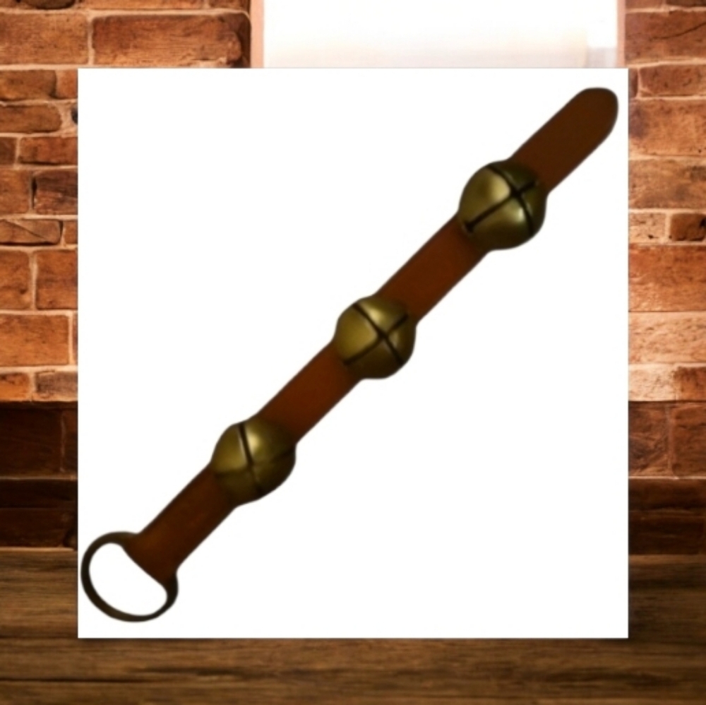 Brown Leather Jingle Bell Bells Strap‎